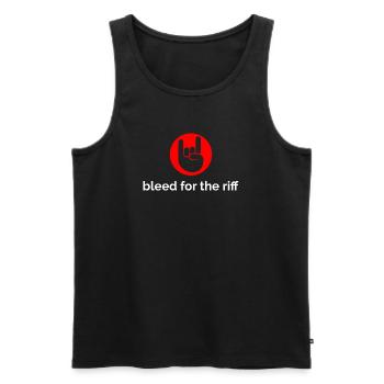 Bleed For The Riff red/white - Men's Premium Organic Tank Top - black - Front - AI Model Male 178 light (178cm)