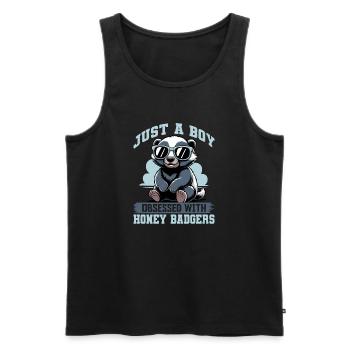 Funny Honey Badger - Männer Premium Bio Tank Top - Schwarz - Vorne - AI Model Male 178 light (178cm)
