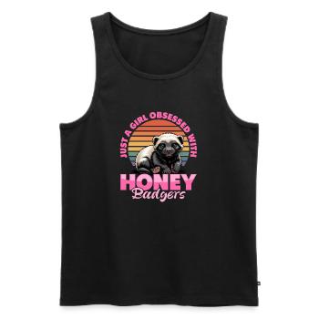 Funny Honey Badger - Männer Premium Bio Tank Top - Schwarz - Vorne - AI Model Male 178 light (178cm)