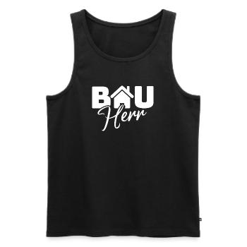 Hausheld Logo mit HausIcon und Hero - Männer Premium Bio Tank Top - Schwarz - Vorne - AI Model Male 178 light (178cm)