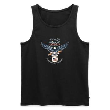 Eagle Emblem: 250 Years of American Independence - Men's Premium Organic Tank Top - black - Front - Michal (187cm)