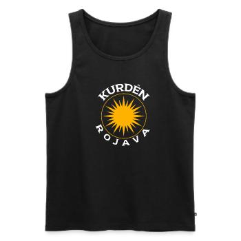 Kurds Rojava - Men's Premium Organic Tank Top - black - Front - AI Model Male 178 light (178cm)
