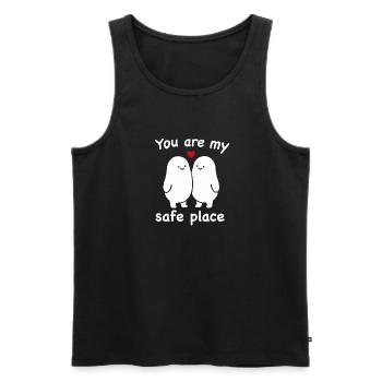 Du bist mein sicherer Ort – ein einfaches Liebesgeschenk - Männer Premium Bio Tank Top - Schwarz - Vorne - AI Model Male 178 light (178cm)