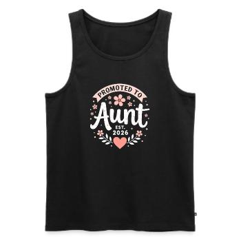 Aunt 2026 Aunt 2026 Promoted to Aunt 2026 - Men's Premium Organic Tank Top - black - Front - AI Model Male 178 light (178cm)