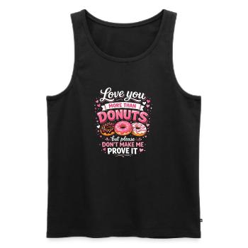 Donut drôle, pâtisserie, douceurs, dessert, humour gastronomique - Débardeur bio Premium Homme - noir - Devant - AI Model Male 178 light (178cm)