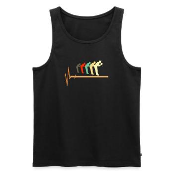 Bowling Heartbeat Pulse Retro Lifeline - Männer Premium Bio Tank Top - Schwarz - Vorne - AI Model Male 178 light (178cm)