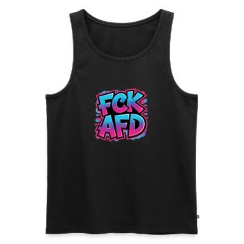 FCK AFD - Antifa Tee - Männer Premium Bio Tank Top - Schwarz - Vorne - AI Model Male 178 light (178cm)