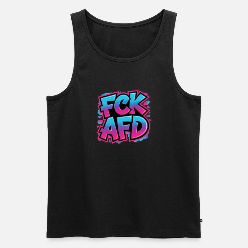 FCK AFD - Antifa Tee - Männer Premium Bio Tank Top - Schwarz