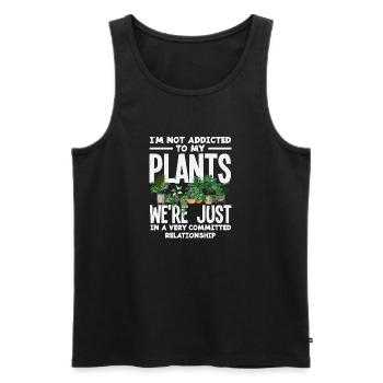 Not addicted to plants funnier - Men's Premium Organic Tank Top - black - Front - Michal (187cm)