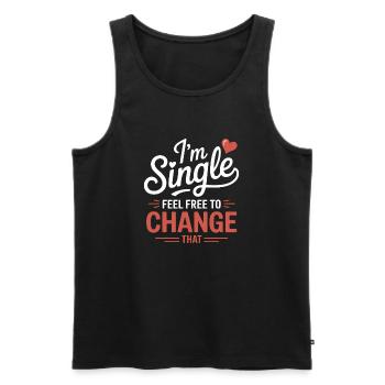 Single Sprüche Singles Lustiges Single Geschenk - Männer Premium Bio Tank Top - Schwarz - Vorne - AI Model Male 178 light (178cm)