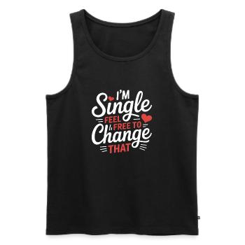 Single Sprüche Singles Lustiges Single Geschenk - Männer Premium Bio Tank Top - Schwarz - Vorne - AI Model Male 178 light (178cm)