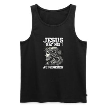 Jesus Hat Nie Aufgegeben Christlich Kirche - Männer Premium Bio Tank Top - Schwarz - Vorne - Michal (187cm)