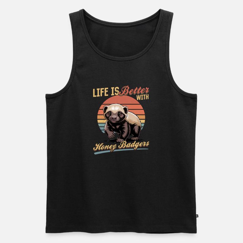 Funny Honey Badger - Männer Premium Bio Tank Top - Schwarz