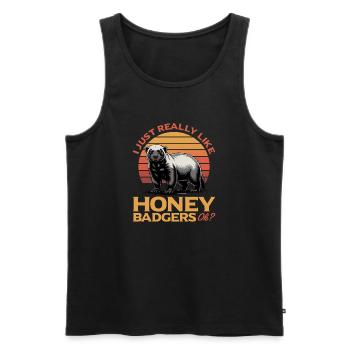 Funny Honey Badger - Männer Premium Bio Tank Top - Schwarz - Vorne - AI Model Male 178 light (178cm)