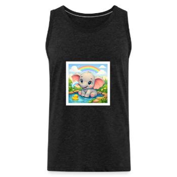 Elli the Elephant - Men's Premium Organic Tank Top - charcoal grey - Front - Alexander (188cm)