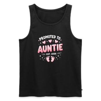 Aunt 2026 Aunt 2026 Promoted to Aunt 2026 - Men's Premium Organic Tank Top - black - Front - AI Model Male 178 light (178cm)