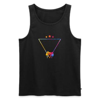 Star Gamer - Men's Premium Organic Tank Top - black - Front - Michal (187cm)