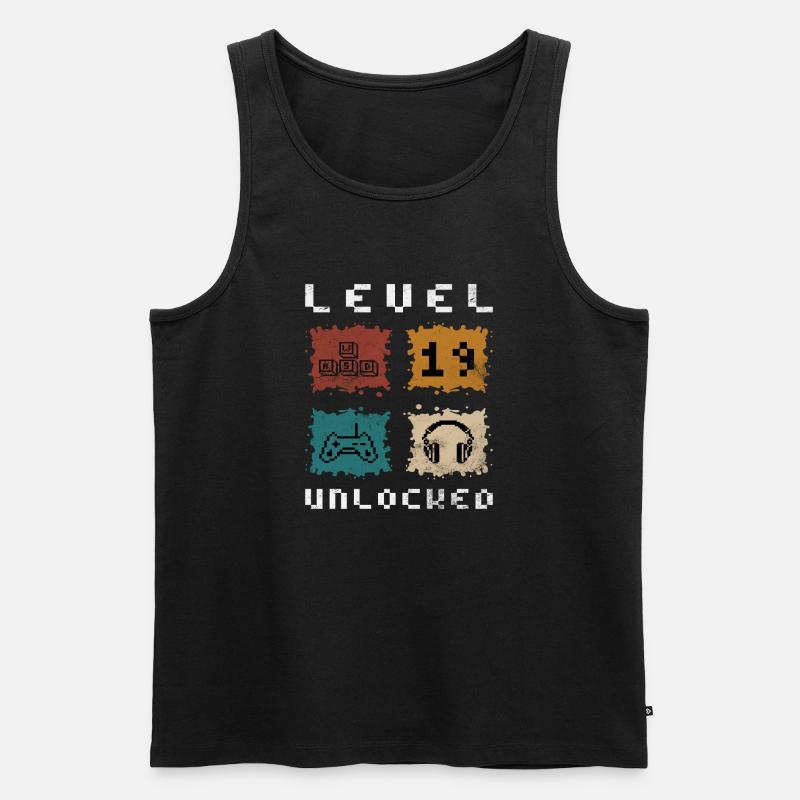 Level 19 freigeschaltet - Männer Premium Bio Tank Top - Schwarz
