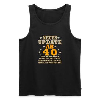 Update ab 40: Aktiv und Fit - Männer Premium Bio Tank Top - Schwarz - Vorne - AI Model Male 178 light (178cm)