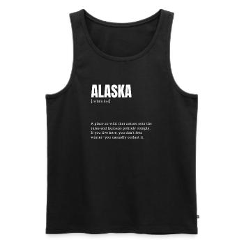 Lettrage de la région sauvage de l’Alaska - Débardeur bio Premium Homme - noir - Devant - Michal (187cm)
