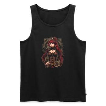 Steam Punk Schöne Frauen Steampunk - Männer Premium Bio Tank Top - Schwarz - Vorne - AI Model Male 178 light (178cm)