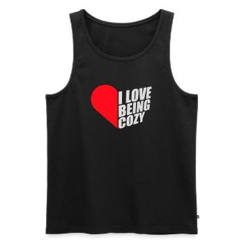 I Love Being Cozy Gemütlichkeit Zuhause Entspannt - Men's Premium Organic Tank Top - black - Front - AI Model Male 178 light (178cm)