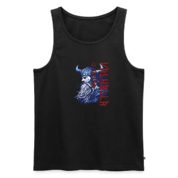 Wikinger Valhalla is Calling Vintage - Männer Premium Bio Tank Top - Schwarz - Vorne - AI Model Male 178 light (178cm)