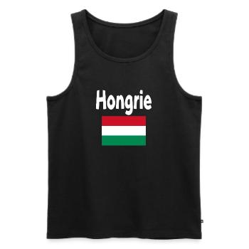 Hongrie Drapeau et mot Hongrie - Débardeur bio Premium Homme - noir - Devant - AI Model Male 178 light (178cm)