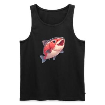 Salmon Salmon - Men's Premium Organic Tank Top - black - Front - AI Model Male 178 light (178cm)