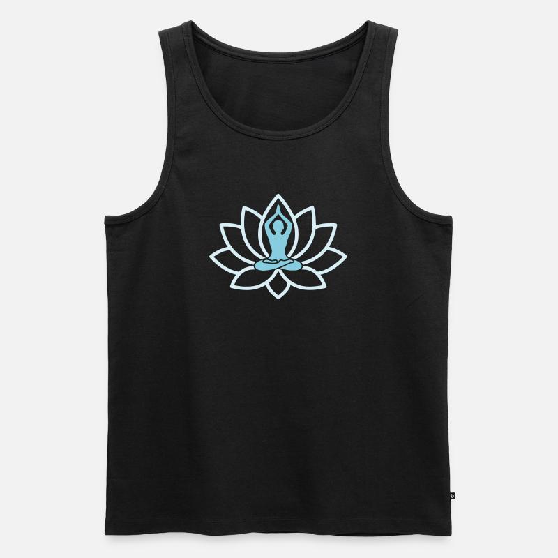 Bunte Lotusblüte Chakra - Männer Premium Bio Tank Top - Schwarz