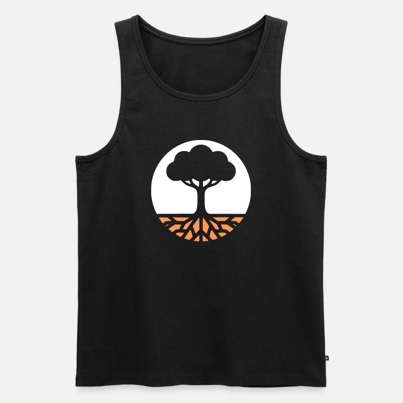 Baum des Lebens Wurzeln - Männer Premium Bio Tank Top - Schwarz