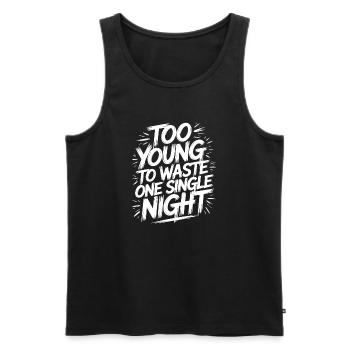 Statement design for night owls - Men's Premium Organic Tank Top - black - Front - AI Model Male 178 light (178cm)