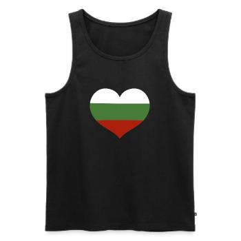 Emblème du drapeau bulgare en forme de cœur - Débardeur bio Premium Homme - noir - Devant - Michal (187cm)