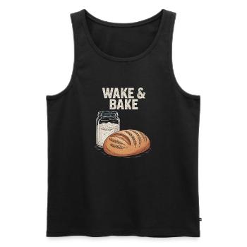 Sourdough Wake And Bake - Men's Premium Organic Tank Top - black - Front - Michal (187cm)