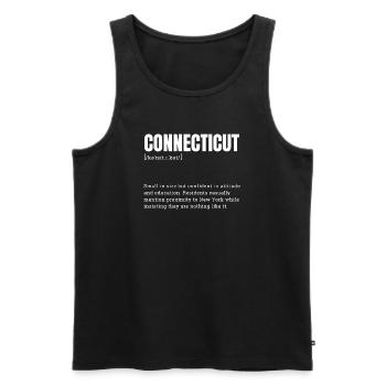 Glyphe d’attitude du Connecticut - Débardeur bio Premium Homme - noir - Devant - AI Model Male 178 light (178cm)