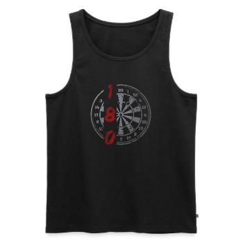 Darts 180 Vintage Dartboard - Men's Premium Organic Tank Top - black - Front - AI Model Male 178 light (178cm)