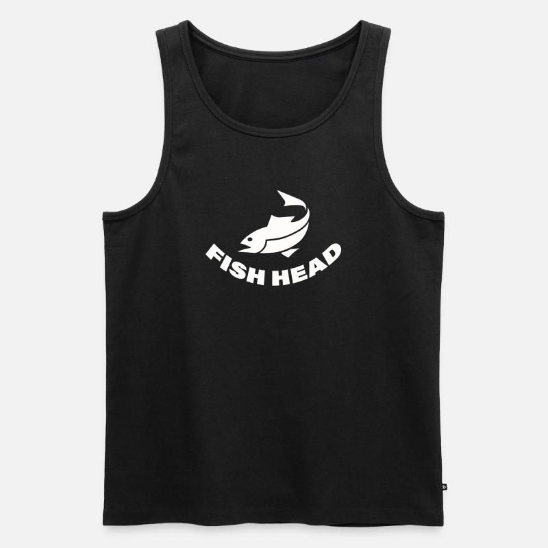 FISH HEAD - Männer Premium Bio Tank Top - Schwarz