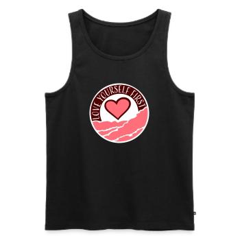 Love Yourself First Self-Love Self-Care - Men's Premium Organic Tank Top - black - Front - AI Model Male 178 light (178cm)