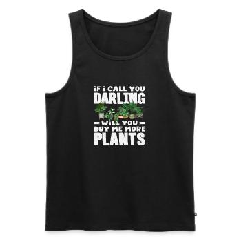 Plant Lovers Buy Me More Plants Succulent - Men's Premium Organic Tank Top - black - Front - Michal (187cm)