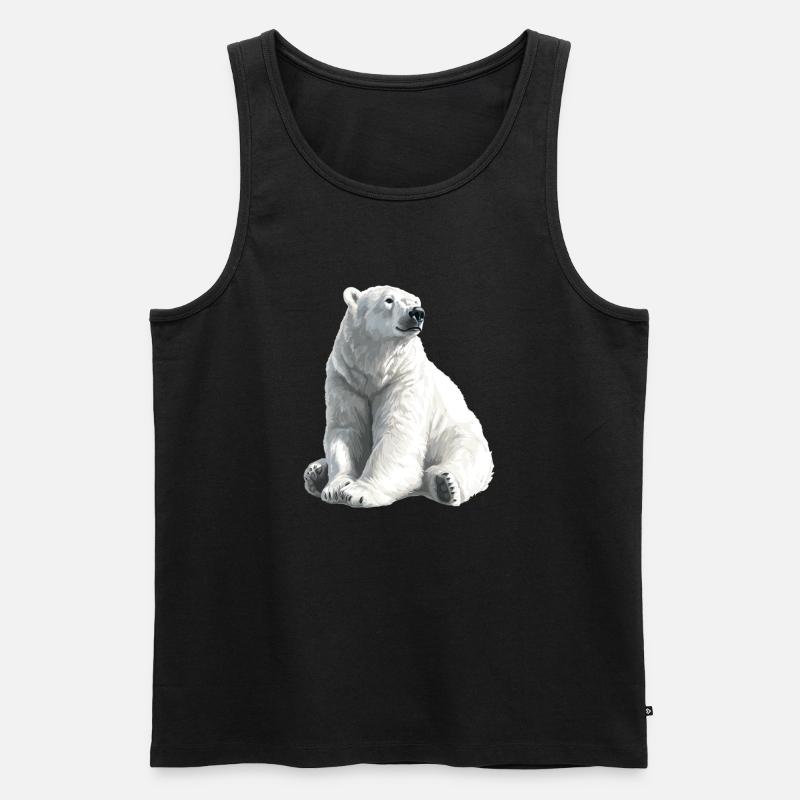 Polar Bär Illustration Eislicht - Männer Premium Bio Tank Top - Schwarz