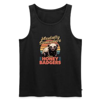 Funny Honey Badger - Männer Premium Bio Tank Top - Schwarz - Vorne - AI Model Male 178 light (178cm)