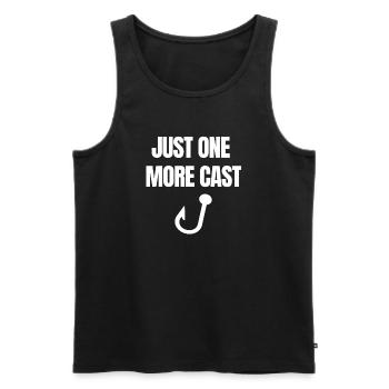 Just One More Cast – Fun Angler Design - Men's Premium Organic Tank Top - black - Front - Michal (187cm)