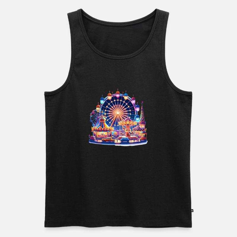 Lichterfest Karussell - Männer Premium Bio Tank Top - Schwarz
