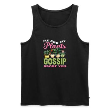 Plant Lover Plants Gossip - Men's Premium Organic Tank Top - black - Front - Michal (187cm)