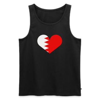 Herz der Bahrain-Flagge - Männer Premium Bio Tank Top - Schwarz - Vorne - AI Model Male 178 light (178cm)