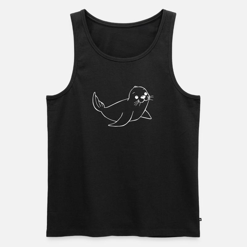 Robbe Seehund Robben Seehunde Norddeutschland - Männer Premium Bio Tank Top - Schwarz