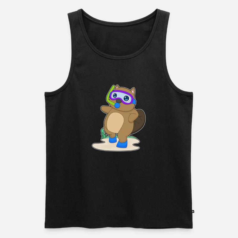 Biber Taucher Schnorchel Tauchen - Männer Premium Bio Tank Top - Schwarz