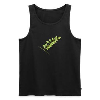 Branche de feuille de hêtre - Aquarelle - Débardeur bio Premium Homme - noir - Devant - AI Model Male 178 light (178cm)