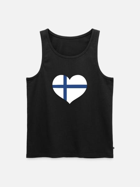 Finland Flag Heart - Men's Premium Organic Tank Top - black
