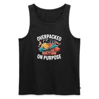 Bestes Backpacker-Zitat: Männer und Frauen packen - Männer Premium Bio Tank Top - Schwarz - Vorne - Michal (187cm)